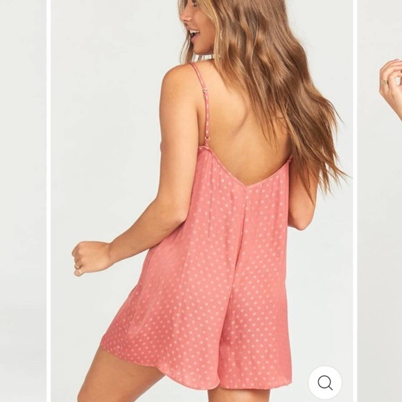 Show me your mumu rebel rompers sangria silky dots in pink size med - Picture 3 of 9